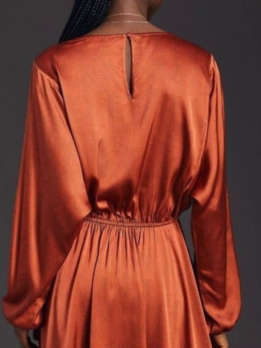 Anthropologie Caballero Long Sleeve Satin Mini Dress – Size Small - Picture 2 of 9